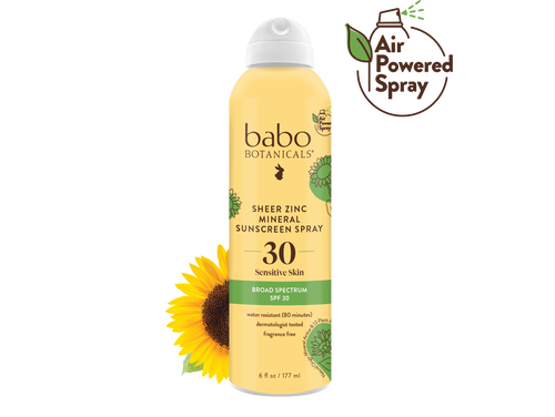 Babo Botanicals- Sheer zinc mineral sunscreen spray spf 30