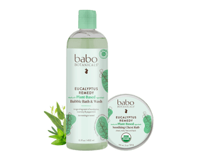 Babo Botanicals- Eucalyptus Remedy Bubble Bath & Wash and Soothing Chest Rub Set