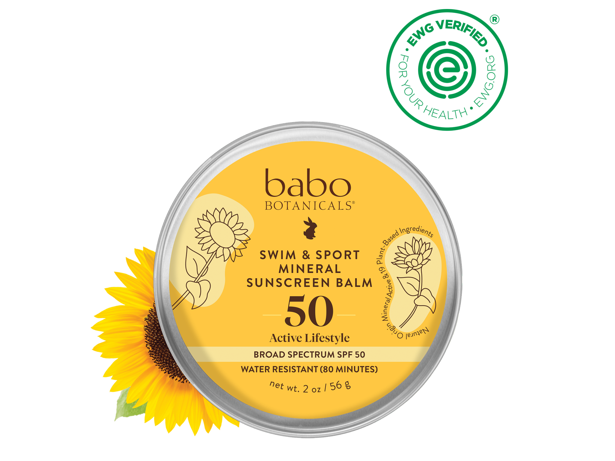 Babo Botanicals- Swim & Sport Mineral Sunscreen Balm SPF 50