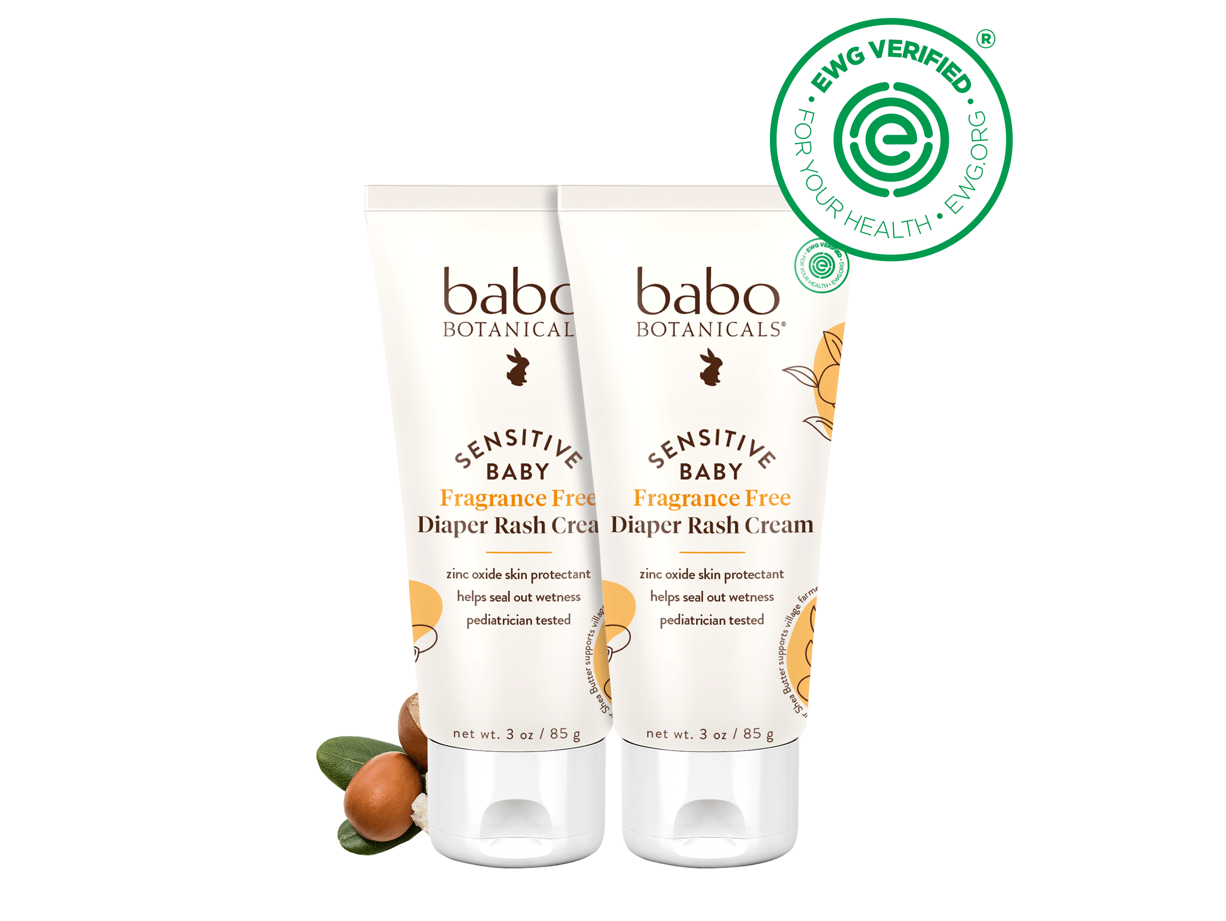 Sensitive Baby Fragrance-Free Zinc Diaper Rash Cream Duo - Babo