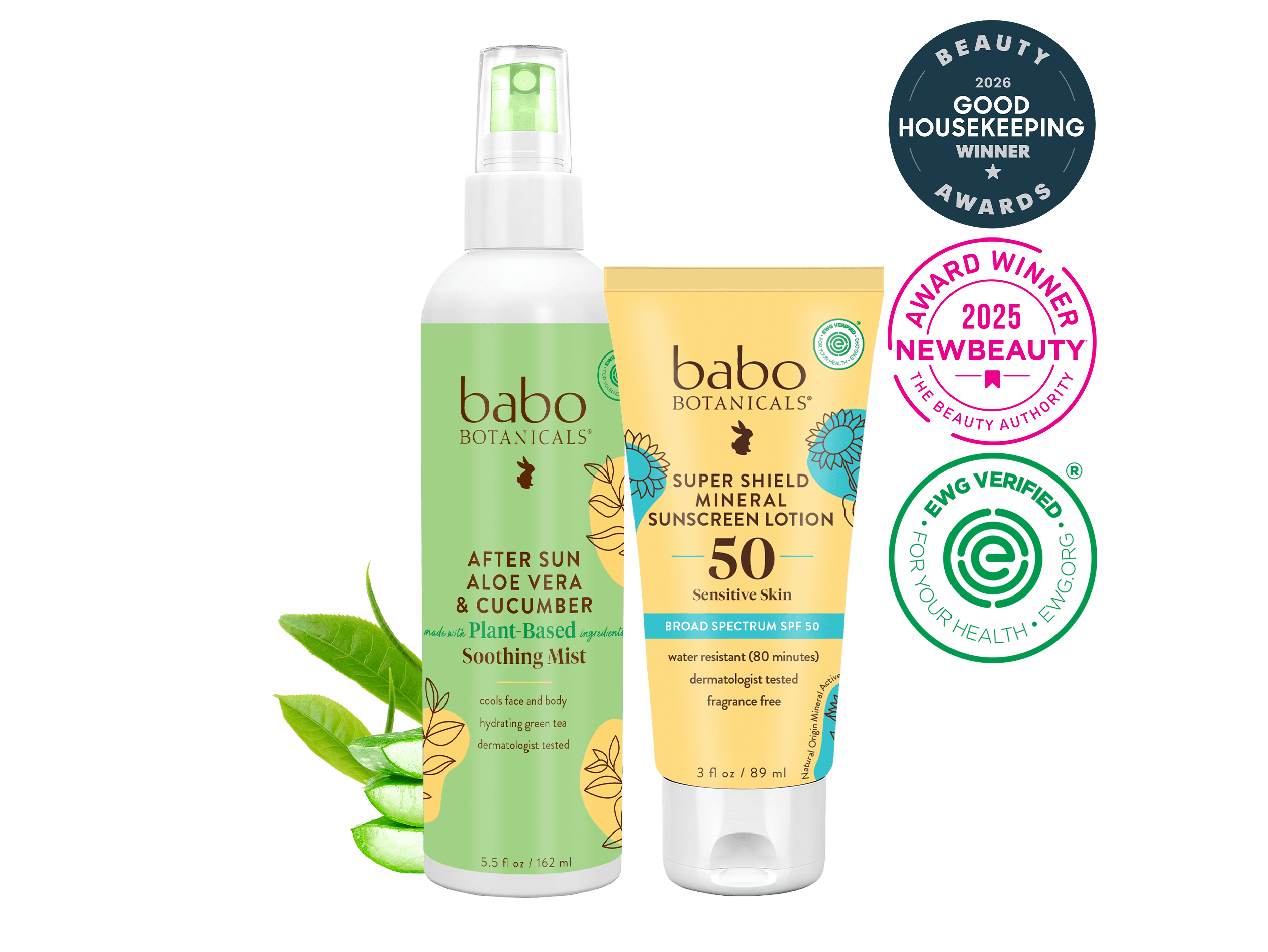 New Beauty Award-Winning Suncare: Sunscreen Lotion SPF50 & After Sun Aloe  Mist Set