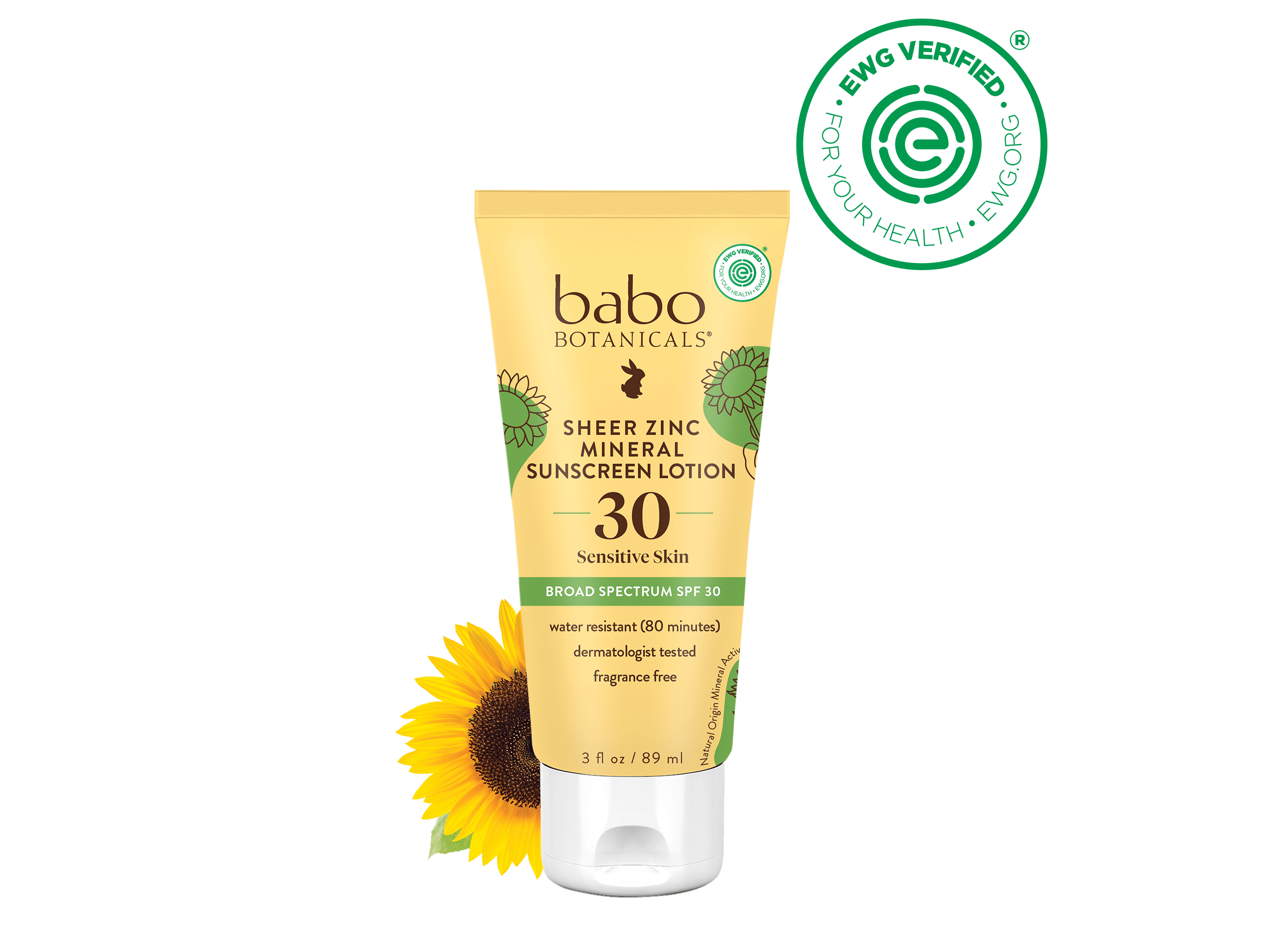 Sheer Zinc Mineral Sunscreen Lotion SPF30 - Babo Botanicals