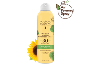 Sheer Zinc Mineral Sunscreen Spray SPF30 - Babo Botanicals