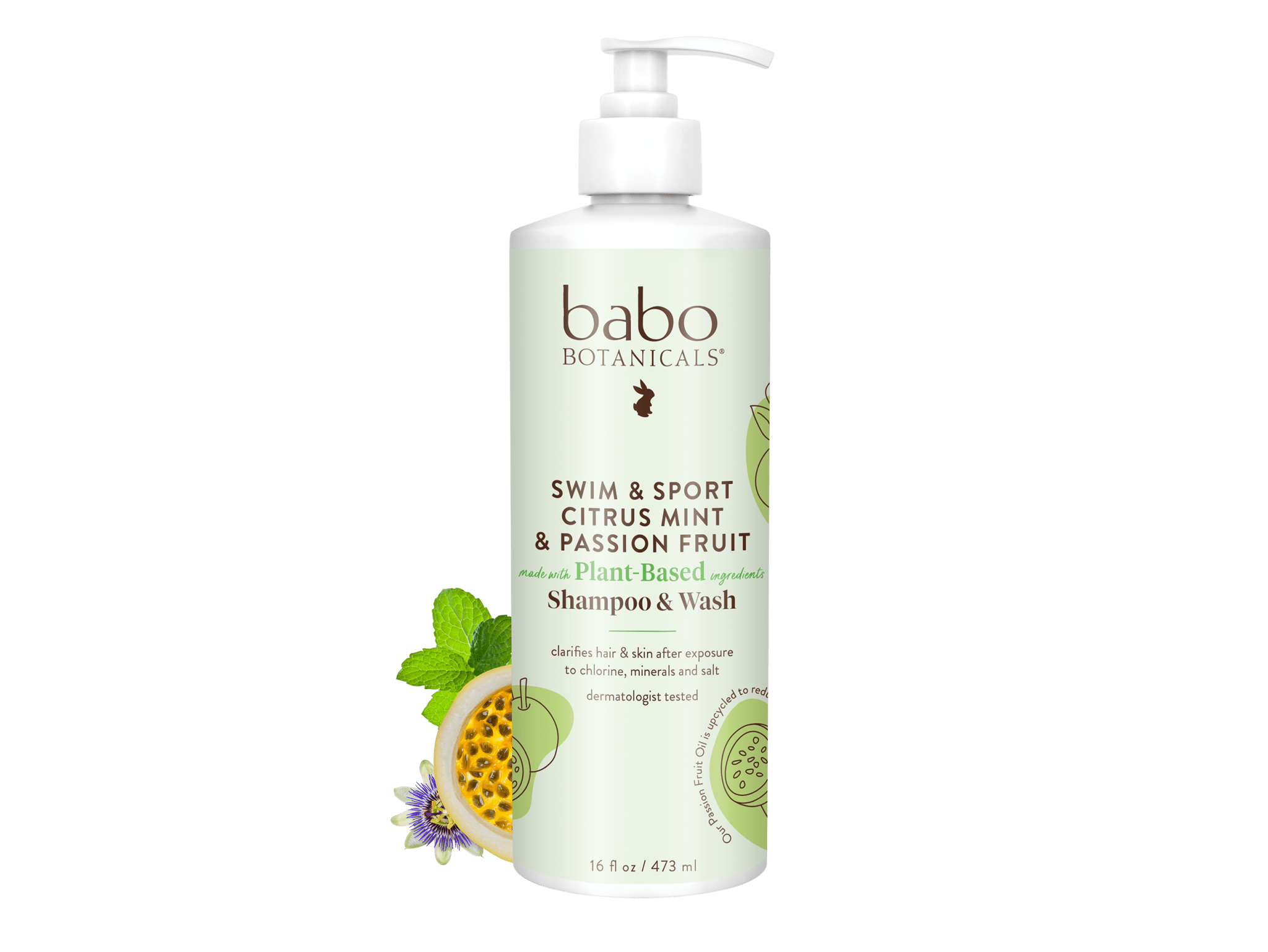 Swim & Sport Citrus Mint & Passion Fruit Shampoo & Wash - 16oz-Babo Botanicals