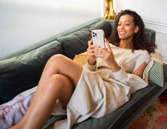 Woman relaxing while taking an oatmeal bath