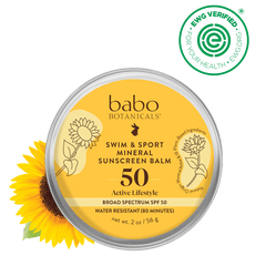 Babo Botanicals- Swim & sport Mineral sunscreen balm- EWG Verified