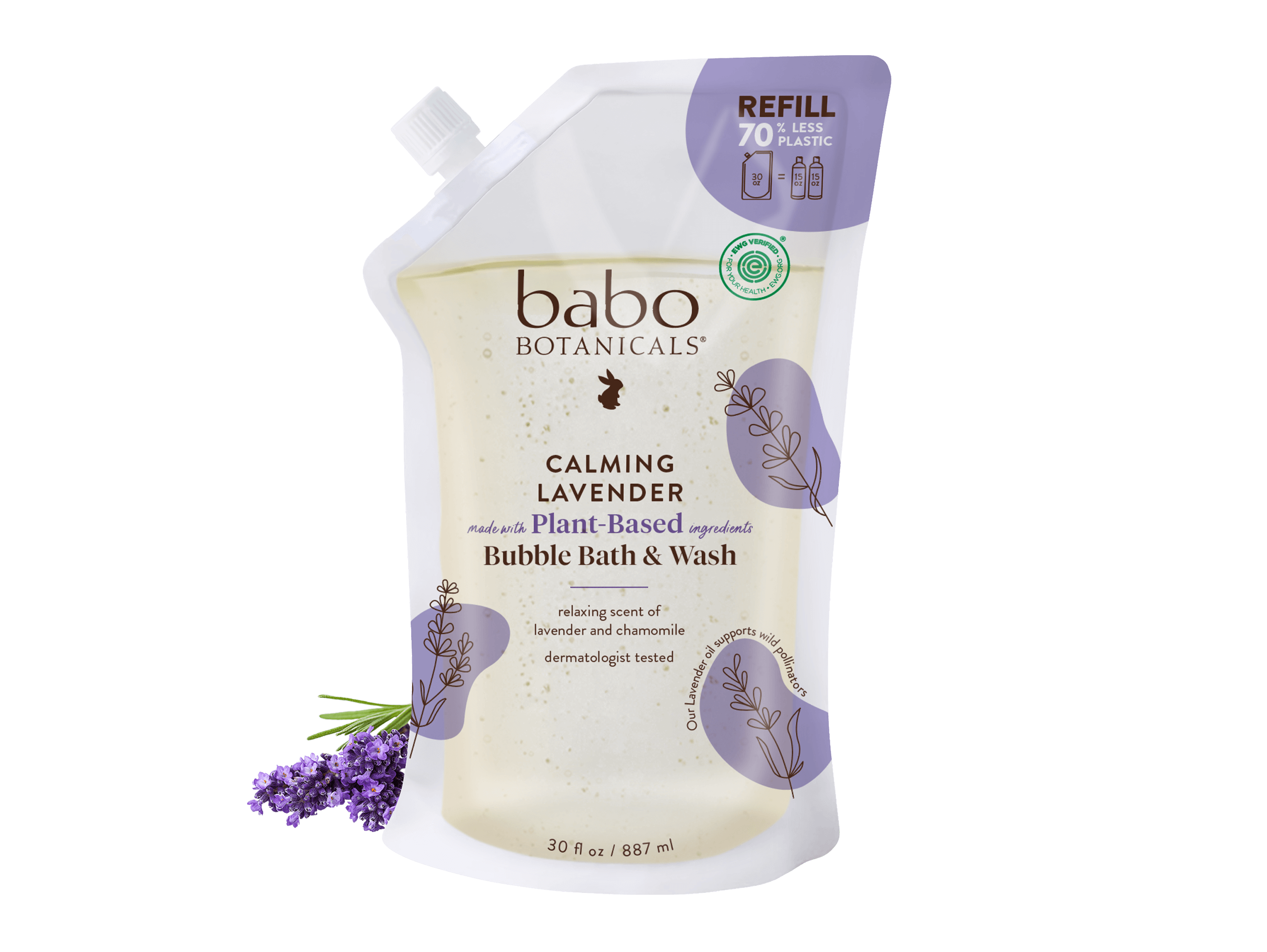 Calming Lavender Bubble Bath & Wash Refill - Babo Botanicals
