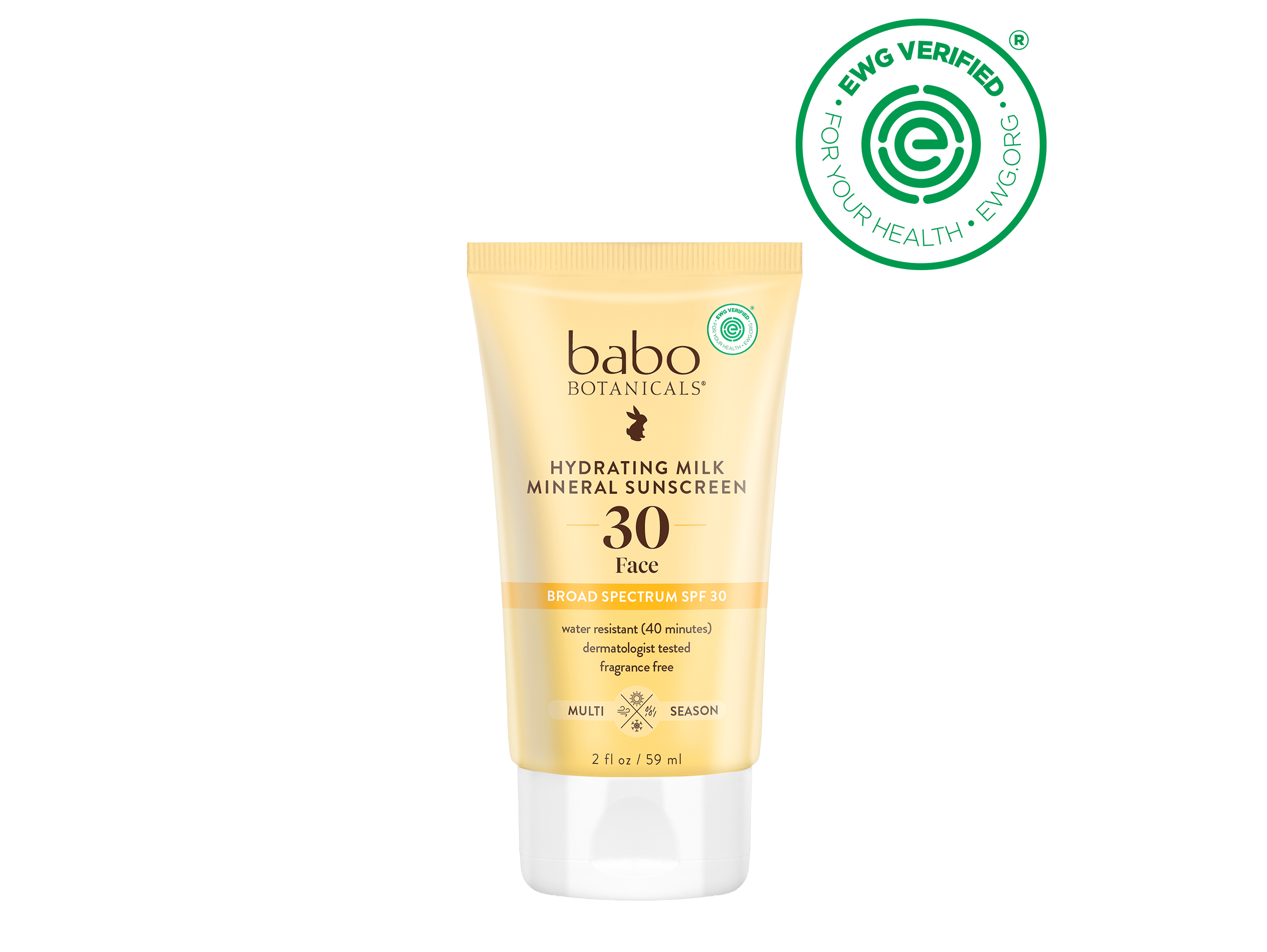 Babo Botanicals Hydrating Milk Mineral Face Sunscreen SPF 30, lotion