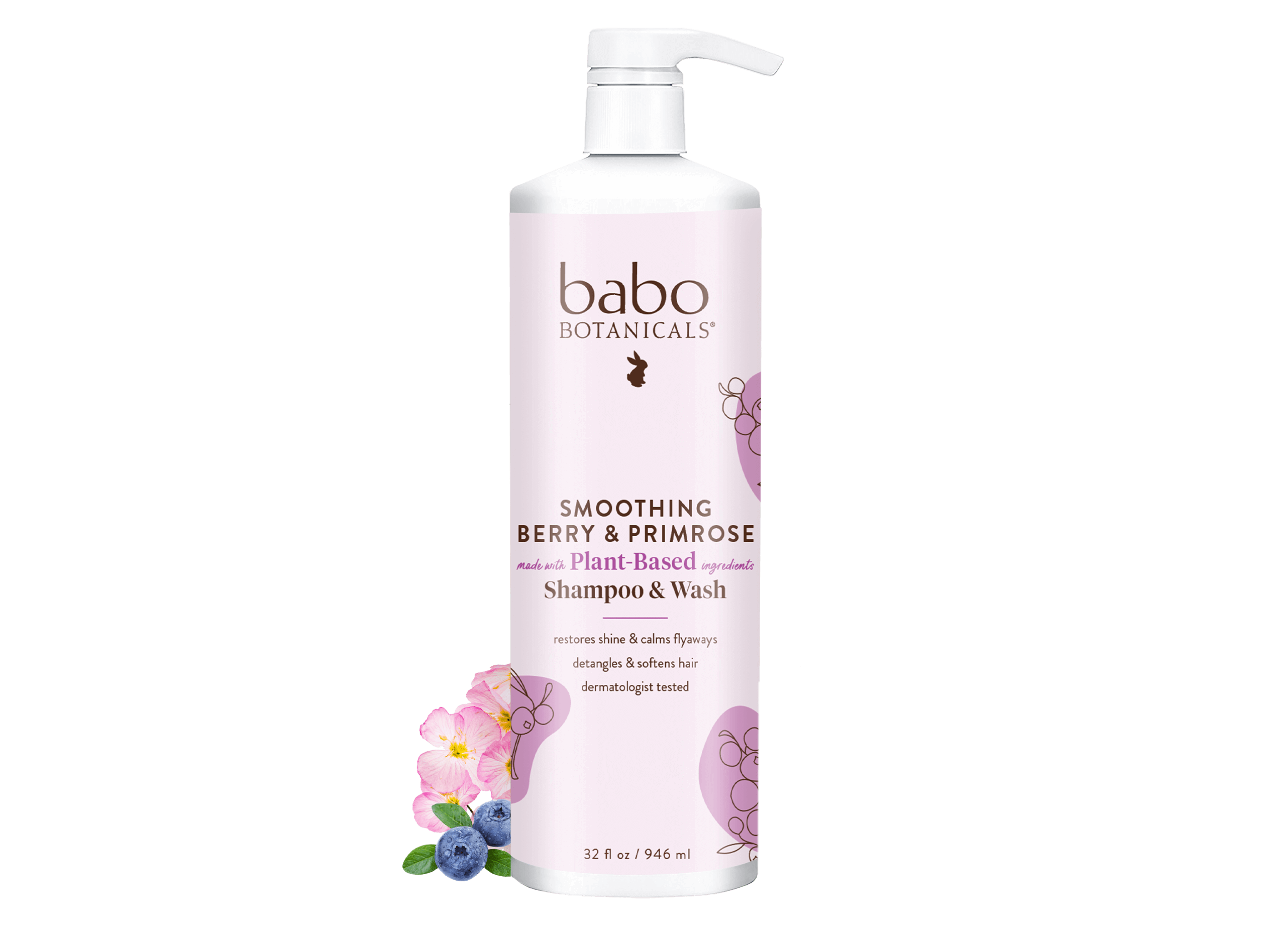Smoothing Berry & Primrose Shampoo & Wash - 32oz - Babo Botanicals