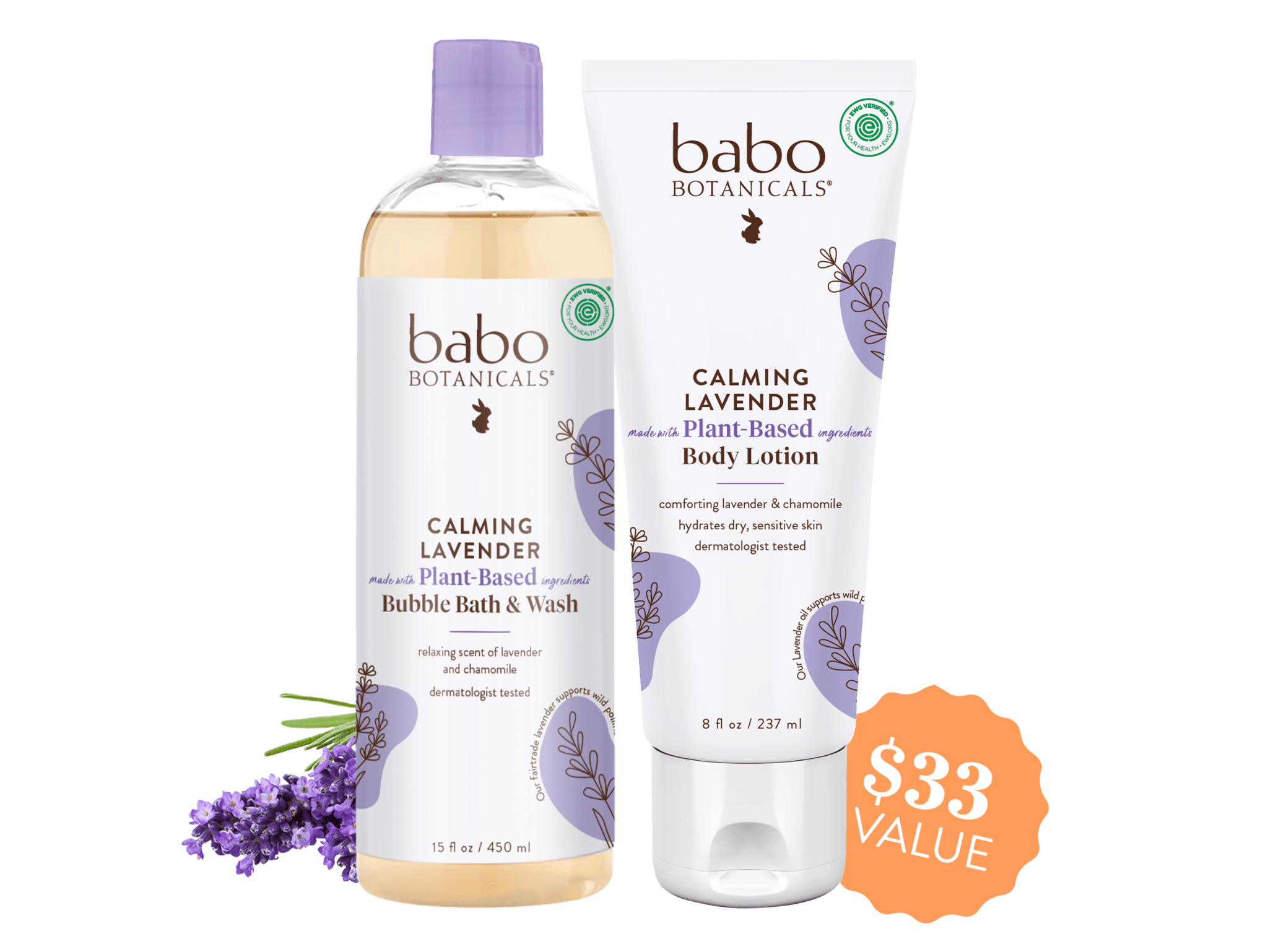 Babo Botanicals- calming lavender bubble bath & wash