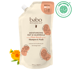Babo Botanicals-Moisturizing Oat & Calendula Shampoo & Wash Refill - EWG verified