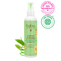 Babo Botanicals- After Sun Aloe & Cucumber Soothing Mist- 2025 New Beauty Award Winner Seal