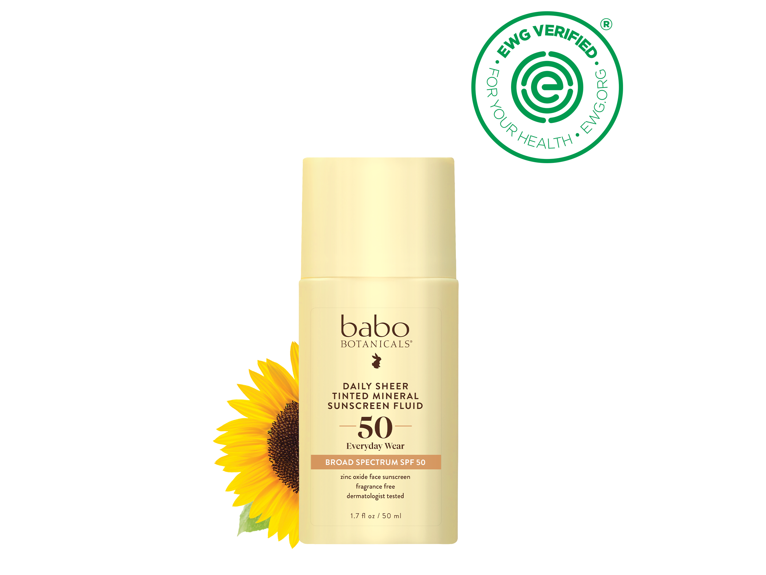 Babo Botanicals- Daily sheer tinted mineral sunscreen fluid SPF50