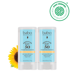Sensitive Baby Mineral Sunscreen Stick SPF50 Duo - Babo Botanicals