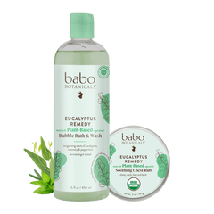 Babo Botanicals- Eucalyptus Remedy Bubble Bath & Wash and Soothing Chest Rub Set