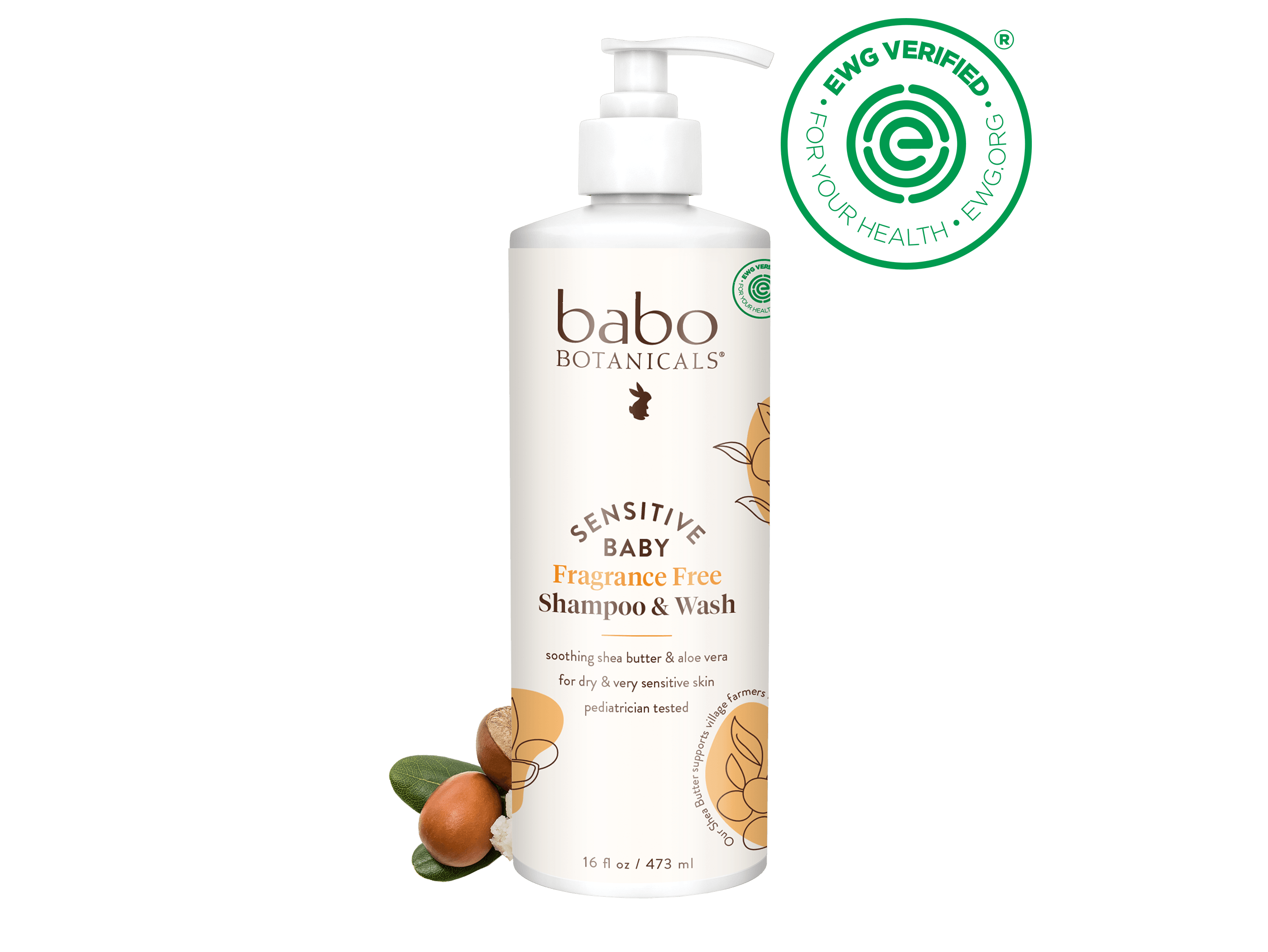 Sensitive Baby Shampoo & Body Wash - 16oz - Babo Botanicals