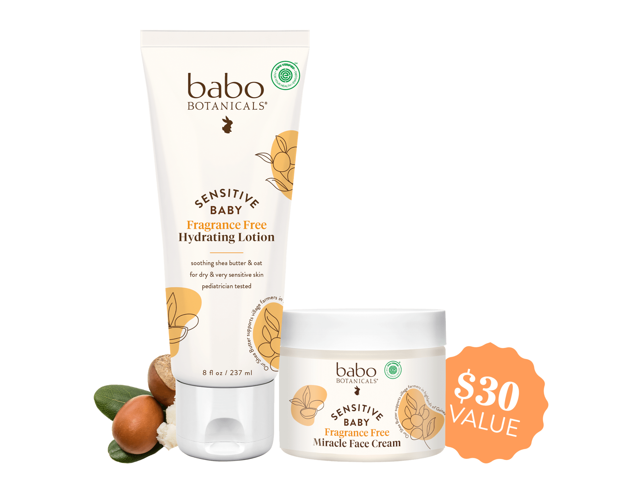 Babo Botanicals- Sensitive Baby Hydrating lotion and miracle face cream
