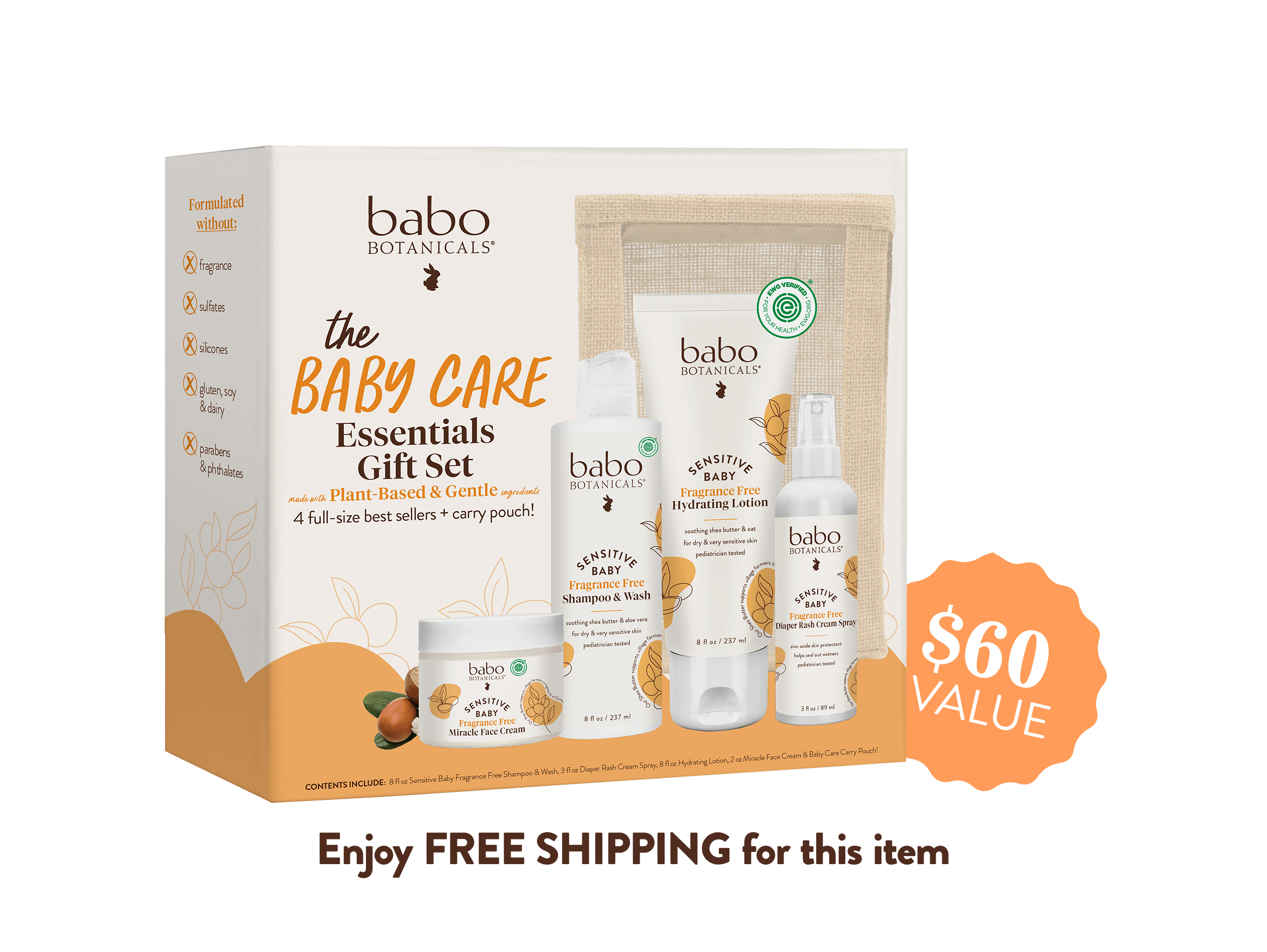 Baby Bath Gift Set Newborn Essentials Babo Botanicals