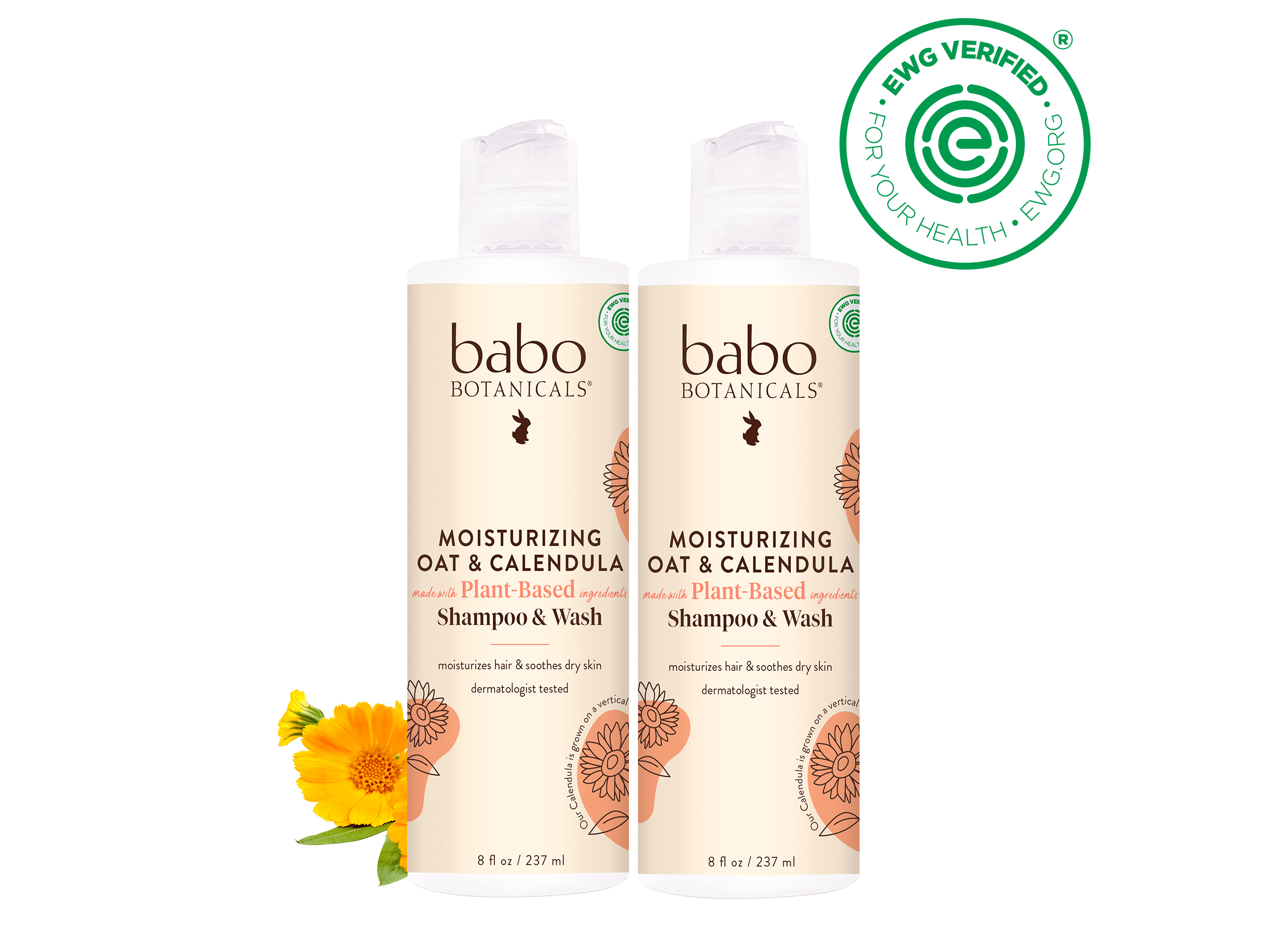 Moisturizing Oat & Calendula Shampoo & Wash Duo - Babo Botanicals