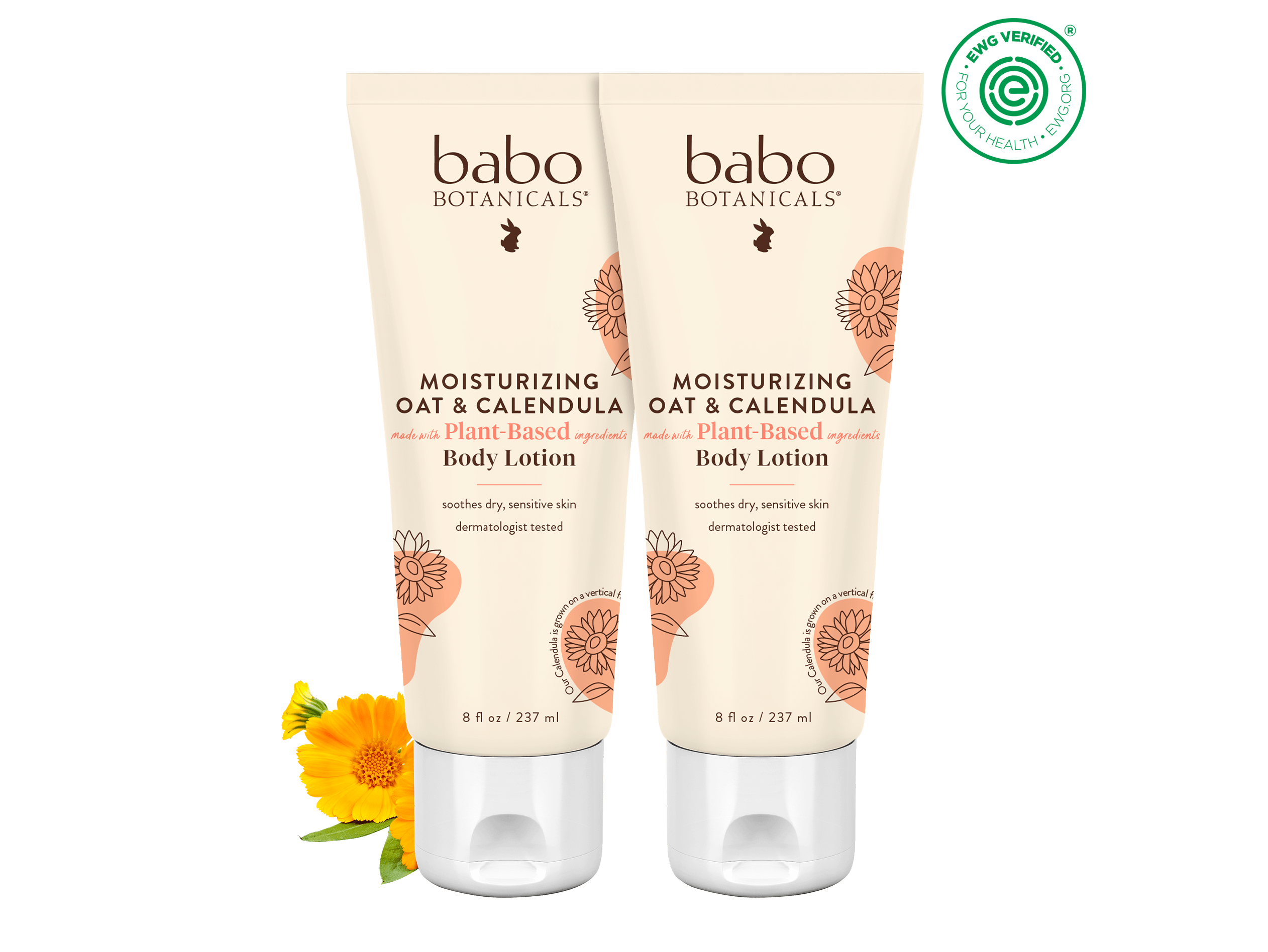 Moisturizing Oat & Calendula Body Lotion Duo - Babo Botanicals