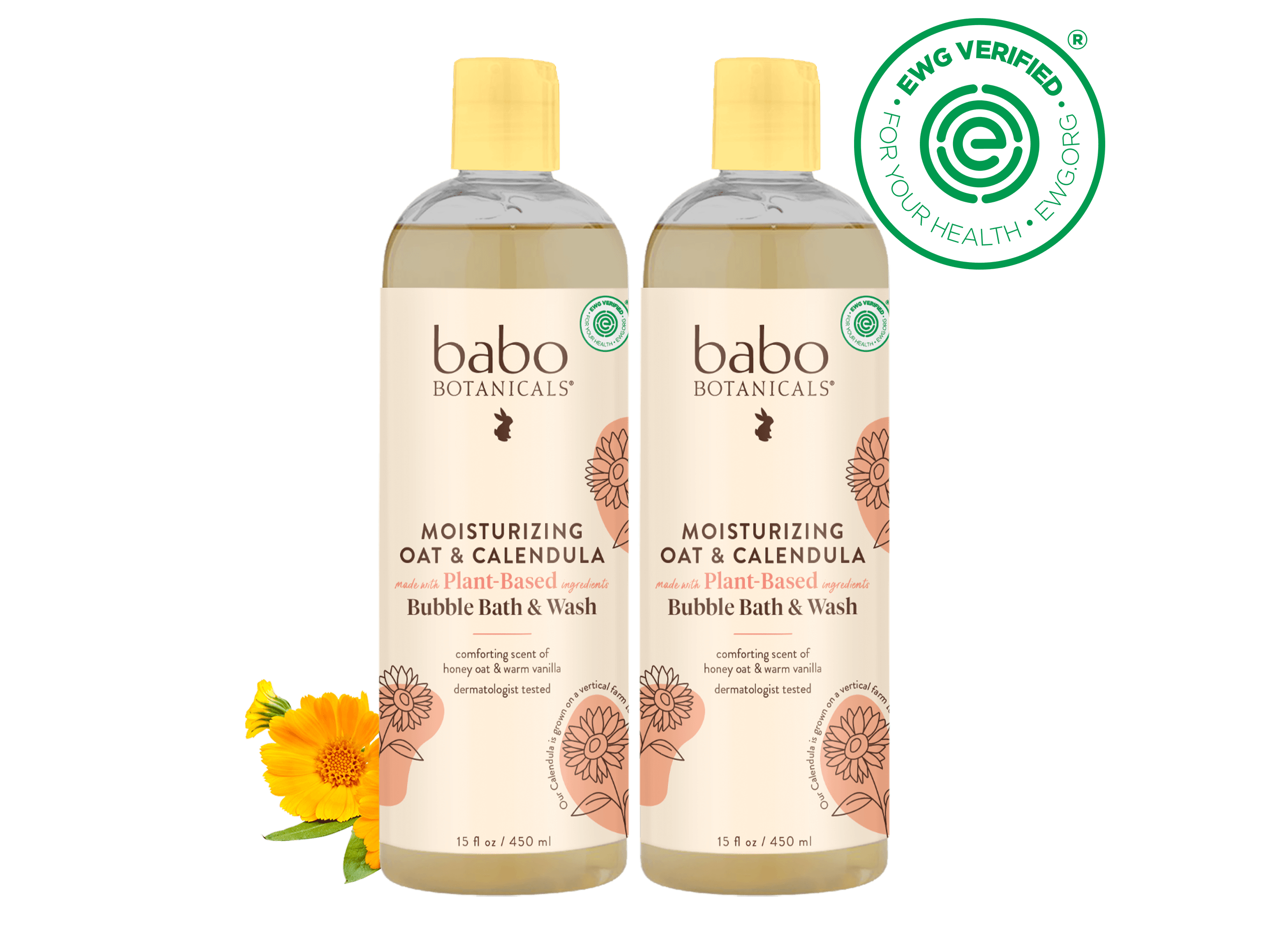 Moisturizing Oat & Calendula Bubble Bath & Wash Duo - Babo Botanicals