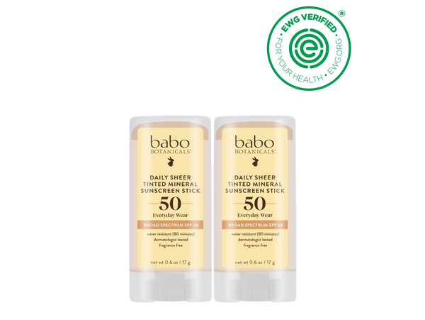tobacco sunscreen Daily Sheer Mineral Tinted Sunscreen Stick SPF50 Duo