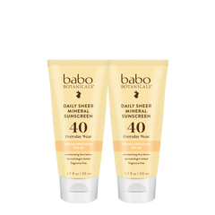 Daily Sheer Mineral Sunscreen Lotion SPF40 Duo - Babo Botanicals