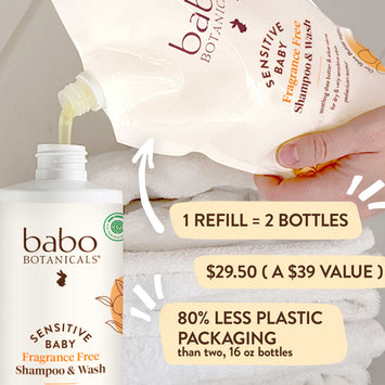 Sensitive Baby Shampoo & Wash Refill 32oz rollover image