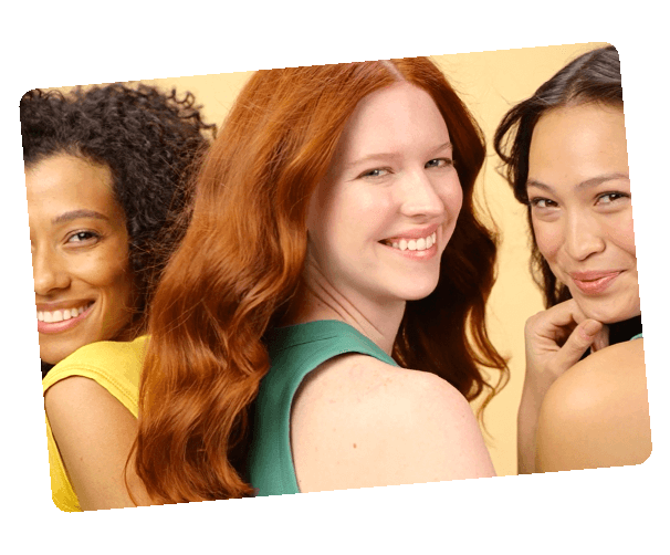 Babo Botanicals- Carton Haircare-  Defining, Nourishing, and purifying- Three Women smiling at camera