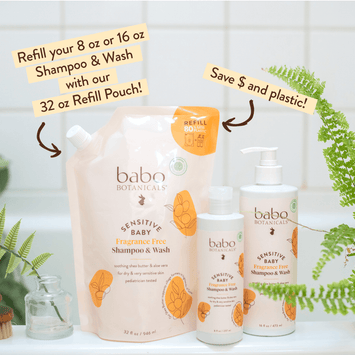 Sensitive Baby Shampoo & Wash Refill 32oz rollover image