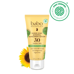 Sheer Zinc Mineral Sunscreen Lotion SPF30 - Babo Botanicals