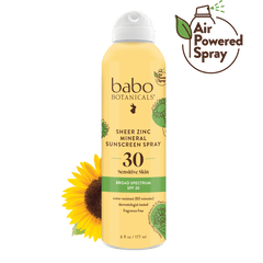Sheer Zinc Mineral Sunscreen Spray SPF30 - Babo Botanicals