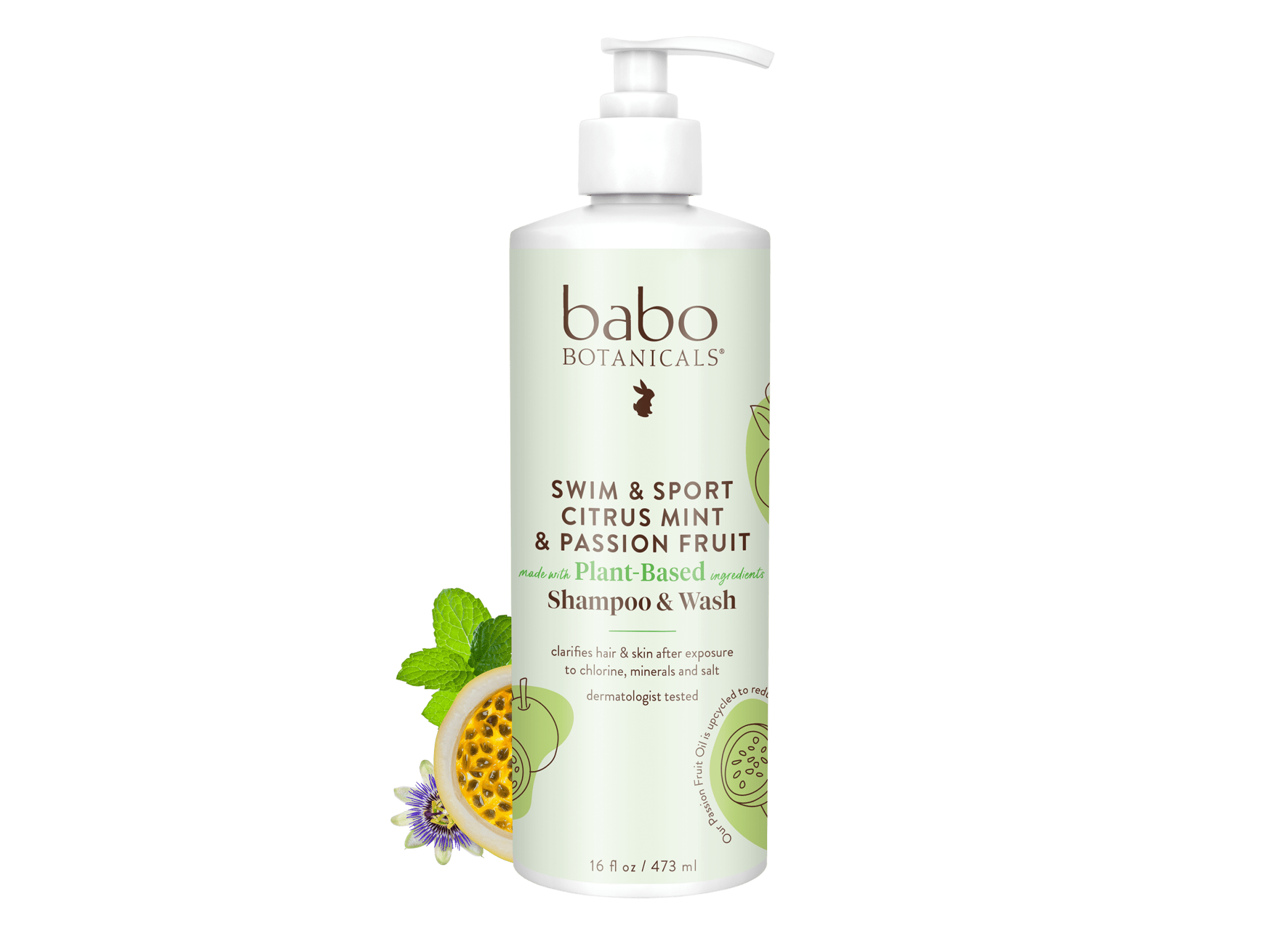 Swim & Sport Citrus Mint & Passion Fruit Shampoo & Wash - 16oz - Babo Botanicals