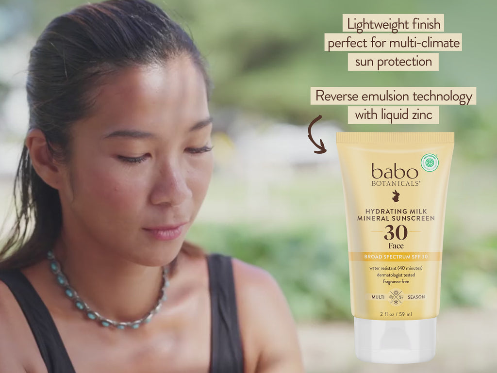 Babo Botanicals | Video of a girl putting sun screen 