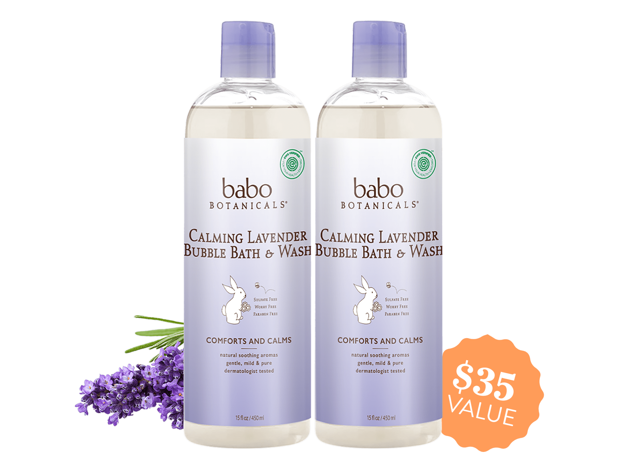 Calming Lavender Bubble Bath & Wash (2 Pack)