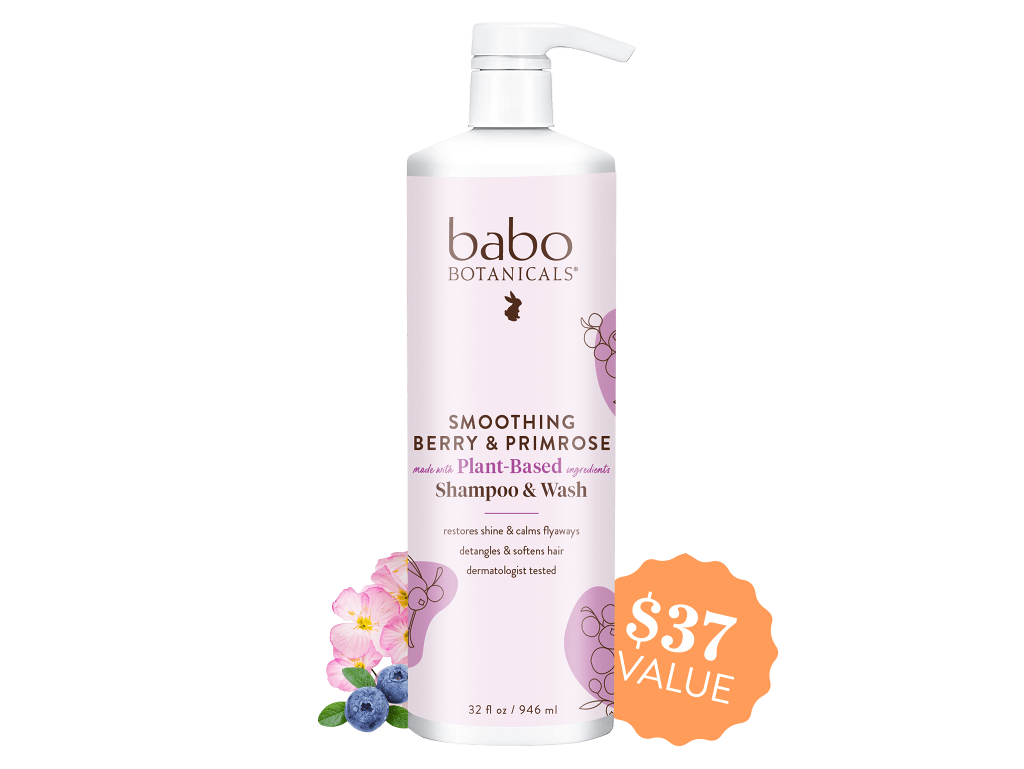 Smoothing Berry & Primrose Shampoo & Wash - 32oz Babo Botanicals