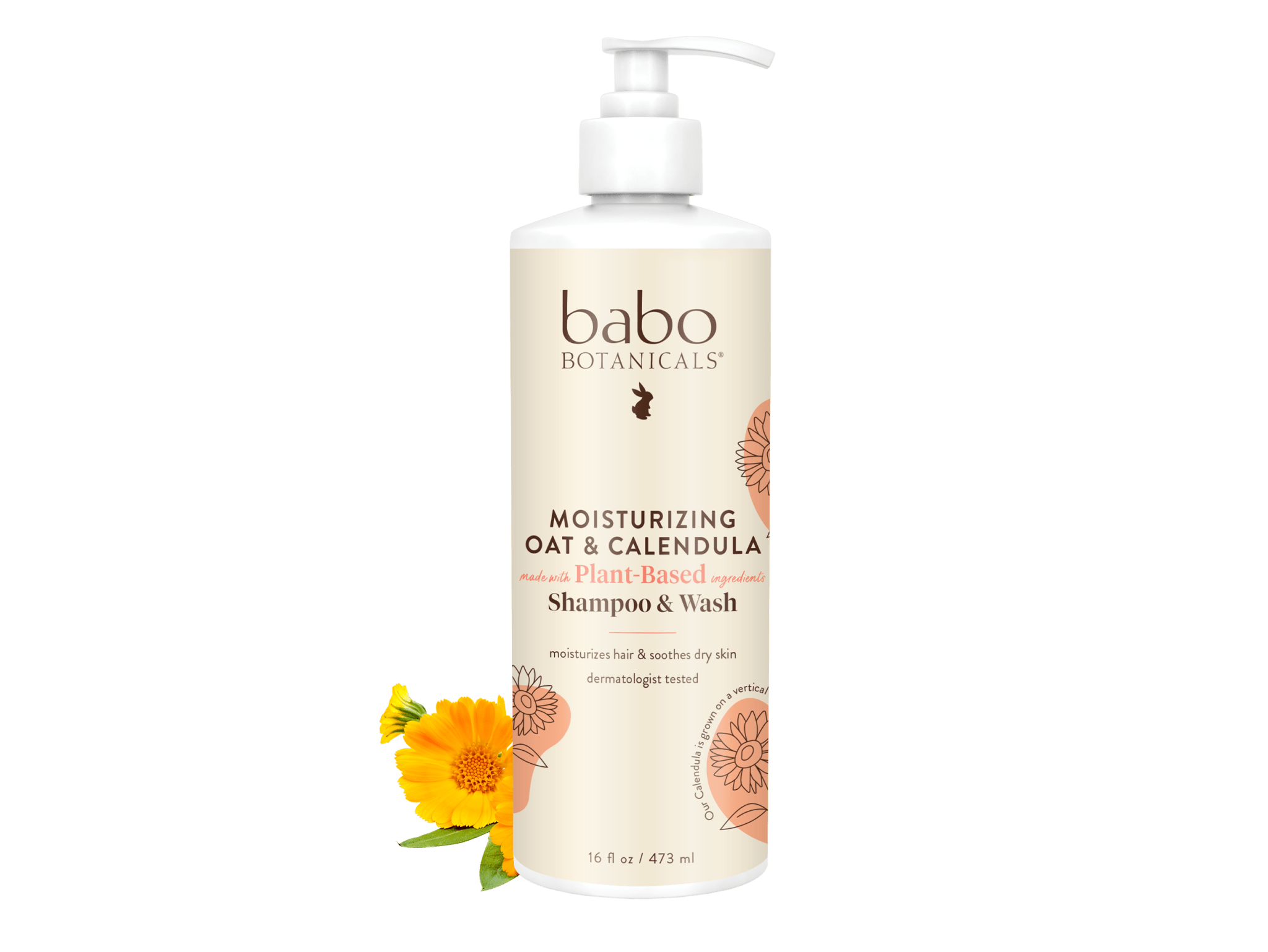 Moisturizing Oat & Calendula Shampoo & Wash - Babo Botanicals