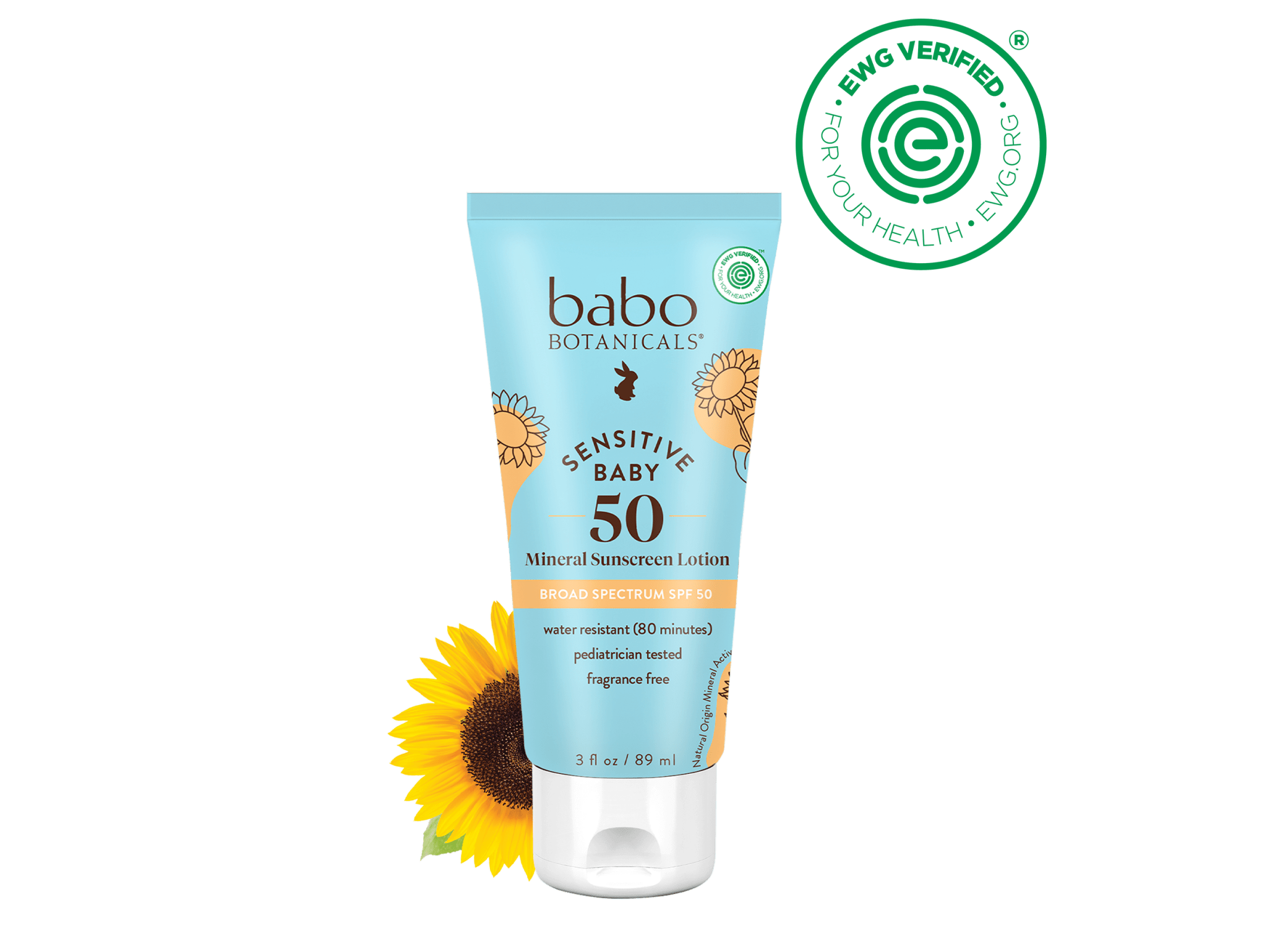 Sensitive Baby Mineral Sunscreen Lotion SPF50 - Babo Botanicals